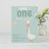 ボーイズワンガース間抜け1st誕生日パーティーブルー 招待状 (スタンド正面)