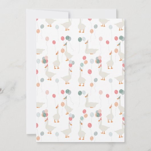 ボーイズワンガース間抜け1st誕生日パーティーブルー 招待状 (裏面)