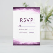 ボーイズンベリーの紫の水彩画 モダンでおしゃれなRSVP 出欠カード (スタンド正面)