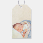 ボーイズヴィンテージブルーベビーシャワー ギフトタグ (裏面)