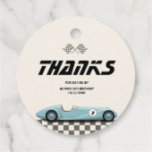 ボーイズヴィンテージブルーレトロレースカーバースデーパーティー フェイバータグ (裏面)