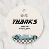 ボーイズヴィンテージブルーレトロレースカーバースデーパーティー フェイバータグ (正面)