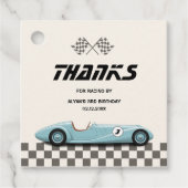 ボーイズヴィンテージブルーレトロレースカーバースデーパーティー フェイバータグ (正面)