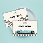 ボーイズヴィンテージブルーレトロレースカーバースデーパーティー プレイスカード