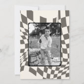 ボーイズヴィンテージブルーレースカー1st誕生日パーティー 招待状 (裏面)