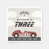 ボーイズヴィンテージレッドレースカー誕生日パーティー スタンダードカクテルナプキン (正面)