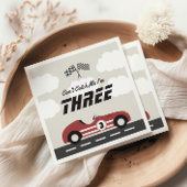 ボーイズヴィンテージレッドレースカー誕生日パーティー スタンダードカクテルナプキン