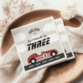 ボーイズヴィンテージレッドレースカー誕生日パーティー スタンダードカクテルナプキン