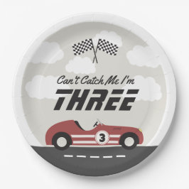 ボーイズヴィンテージレッドレースカー誕生日パーティー ペーパープレート