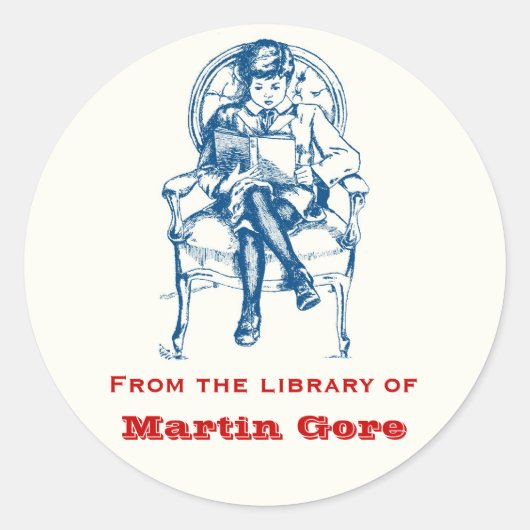 ボーイズヴィンテージ蔵書票シール ラウンドシール (正面)