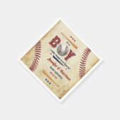 ボーイズヴィンテージ野球ベビーシャワー スタンダードカクテルナプキン (角)