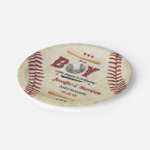 ボーイズヴィンテージ野球ベビーシャワー ペーパープレート (アングル)