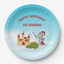 ボーイズ中世ナイトドラゴンバースデーパーティー ペーパープレート