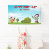 ボーイズ中世ナイトドラゴンバースデーパーティー 横断幕 (インサイチュ)