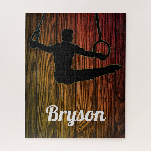 ボーイズ体操リングや輪ウッドテーマパズル名! ジグソーパズル (縦)