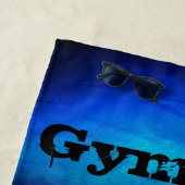 ボーイズ体操名前をカスタムするブルーグリーンビーチタオル ビーチタオル (インサイチュ)