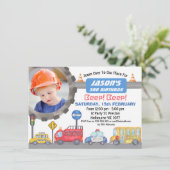 ボーイズ写真トランスポート誕生日パーティーへの招待 招待状 (スタンド正面)