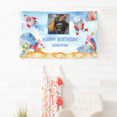 ボーイズ写真宇宙飛行士ブルーレッド 横断幕 (インサイチュ)