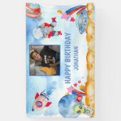 ボーイズ写真宇宙飛行士ブルーレッド 横断幕 (縦)