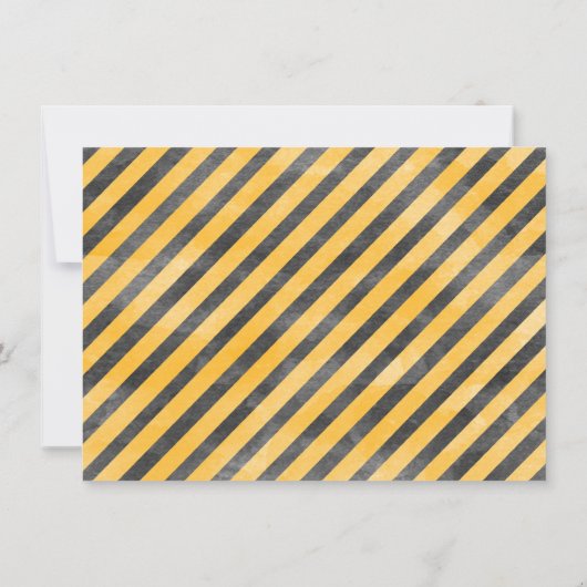 ボーイズ写真建築掘削機1st誕生日 招待状 (裏面)