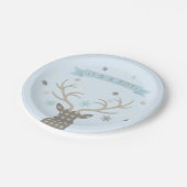 ボーイズ冬ワンダーランドウッドランドディアベビーシャワー ペーパープレート (アングル)