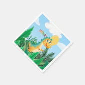 ボーイズ可愛いモダン恐竜子供の誕生日 スタンダードカクテルナプキン (角)