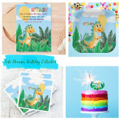 ボーイズ可愛いモダン恐竜子供の誕生日 スタンダードカクテルナプキン