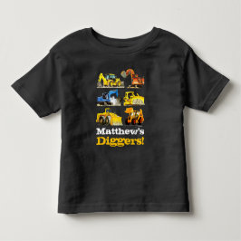 ボーイズ名ジャイアント建築掘削機 トドラーTシャツ