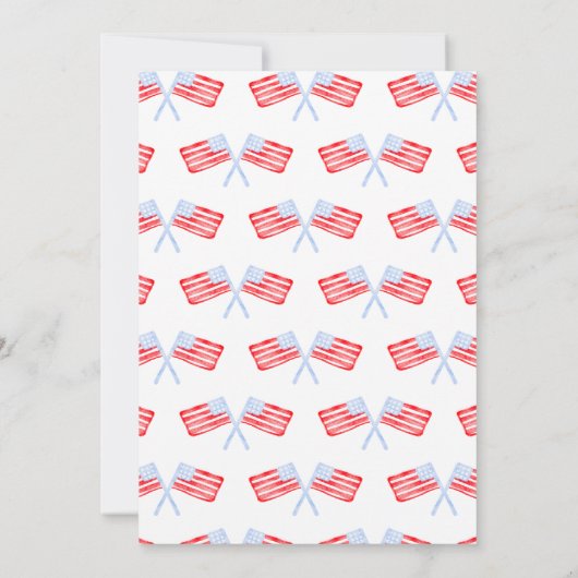 ボーイズ名門私立校風のレッドホワイトと2愛国的誕生日 招待状 (裏面)