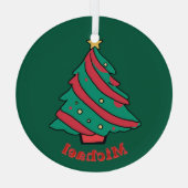 ボーイズ名 | グリーンクリスマスツリー ガラスオーナメント (裏面)