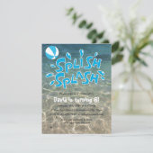 ボーイズ夏スプラッシュプールパーティー誕生日 招待状 (スタンド正面)