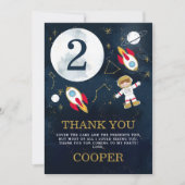 ボーイズ宇宙をテーマにした誕生日サンキューカード 招待状 (正面)