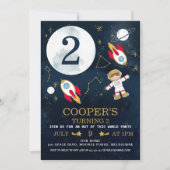 ボーイズ宇宙テーマド誕生日招待状 招待状 (正面)