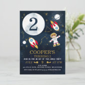 ボーイズ宇宙テーマド誕生日招待状 招待状 (スタンド正面)