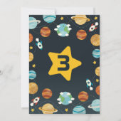 ボーイズ宇宙ロケット誕生日パーティーの招待 招待状 (裏面)