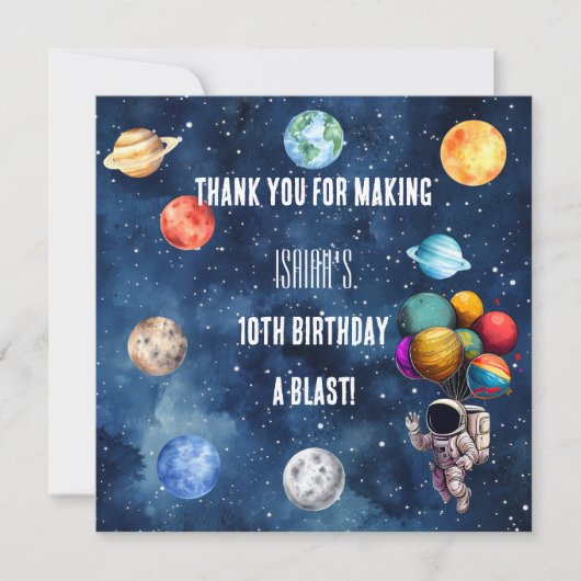 ボーイズ宇宙第10回のまわりに太陽誕生日 サンキューカード (正面)