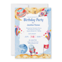 ボーイズ宇宙飛行士ブルーレッド招待状