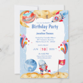 ボーイズ宇宙飛行士ブルーレッド招待状 招待状