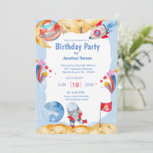 ボーイズ宇宙飛行士ブルーレッド招待状 招待状 (スタンド正面)