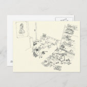 ボーイズ寝室のメスファミリーユーモアスケッチ上から ポストカード (正面/裏面)