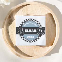 ボーイズ市松模様にススケートボードグルービーヒッピー誕生日 スタンダードカクテルナプキン