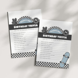 ボーイズ市松模様にススケートボードグルービーヒッピー誕生日 ノートカード