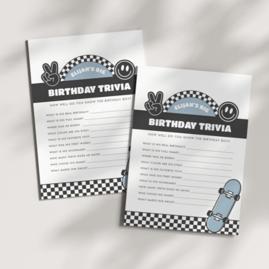 ボーイズ市松模様にススケートボードグルービーヒッピー誕生日 ノートカード