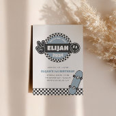 ボーイズ市松模様にススケートボードグルービーヒッピー誕生日 招待状