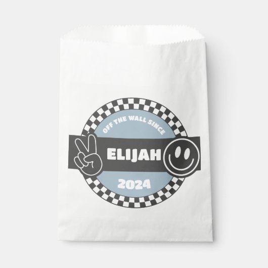 ボーイズ市松模様にススケートボードグルービー素晴らしい誕生日 フェイバーバッグ (正面)