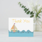 ボーイズ帆船誕生日サンキューノートカード サンキューカード (スタンド正面)