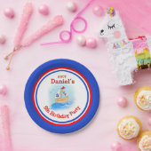 ボーイズ帆船5thバースデーカスタマイズプレート ペーパープレート (パーティー)