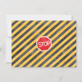 ボーイズ建築ストップザトラフィック誕生日 招待状 (裏面)