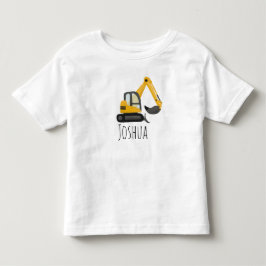 ボーイズ建築ゾーンディガー掘削機と名前 トドラーTシャツ