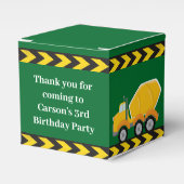 ボーイズ建築トラックグリーン子供の誕生日パーティー フェイバーボックス (正面サイド)